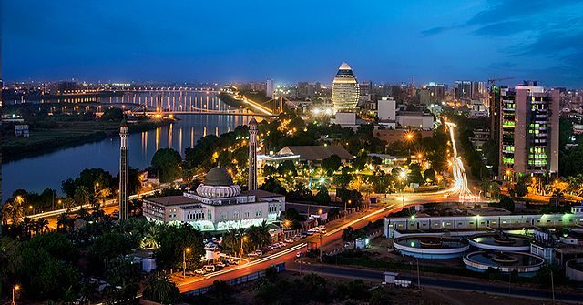 Kathoum, capitale du Soudan, vue de nuit