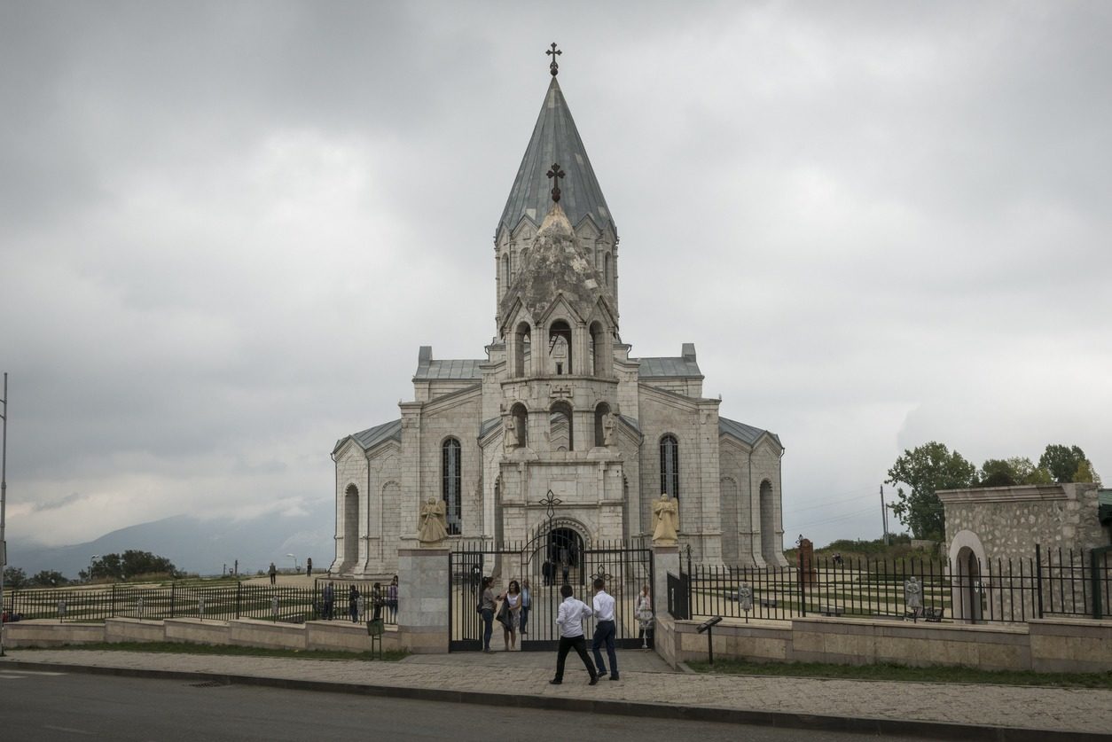 Église arménienne à Shushi dans le Haut-Karabakh