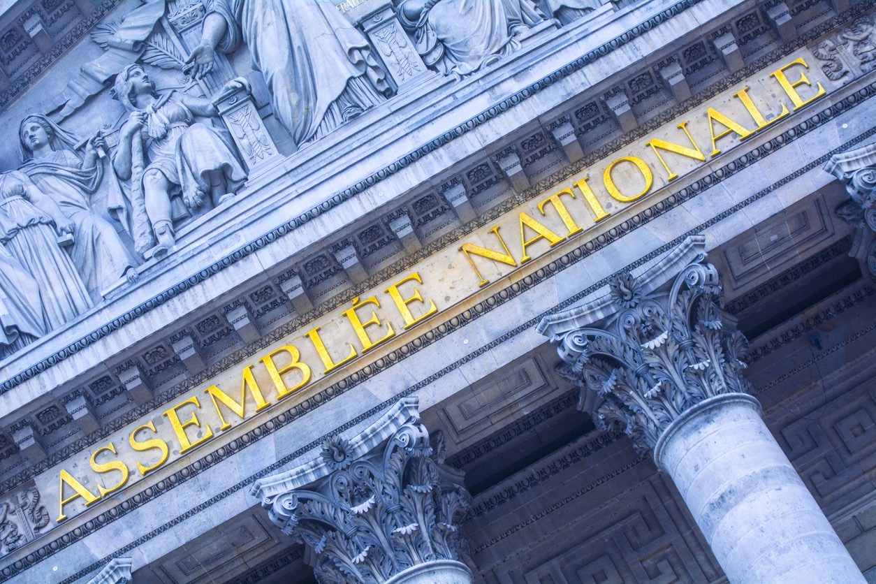 Façade néo-classique de l'Assemblée Nationale à Paris