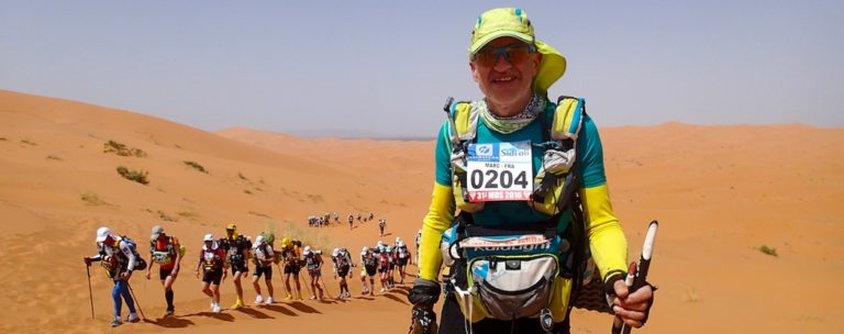 Marc Brunet lors du Marathon des Sables au Maroc en 2016