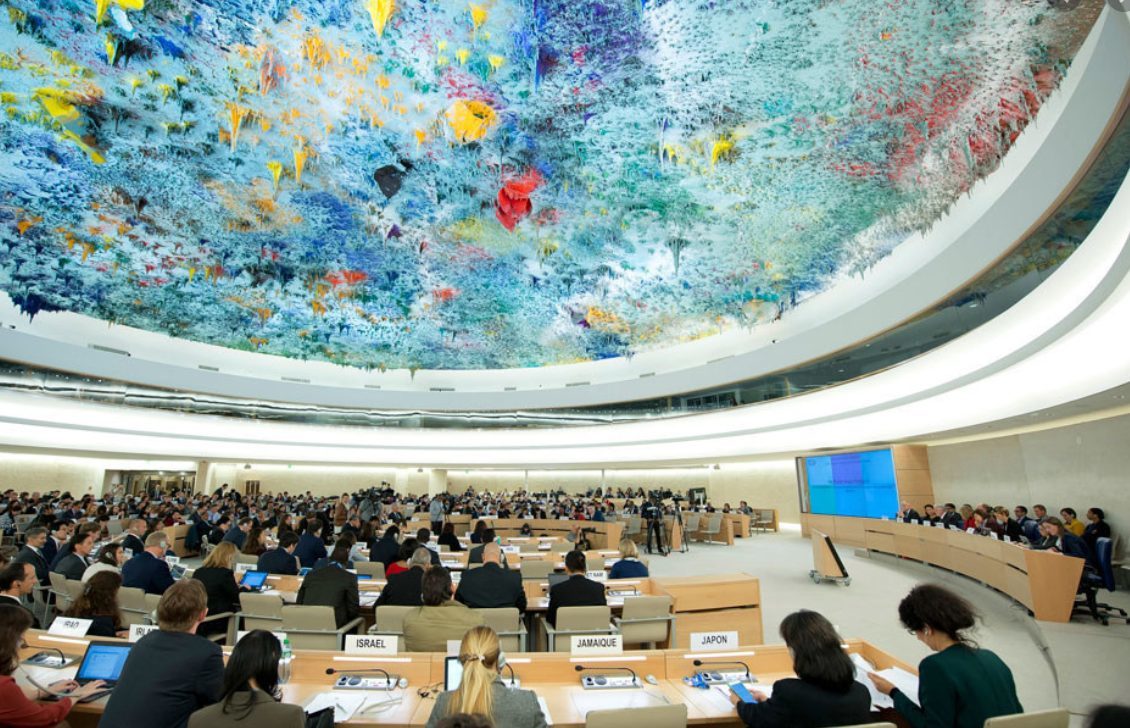 Vue de la salle du Conseil des droits de l'homme des Nations Unies