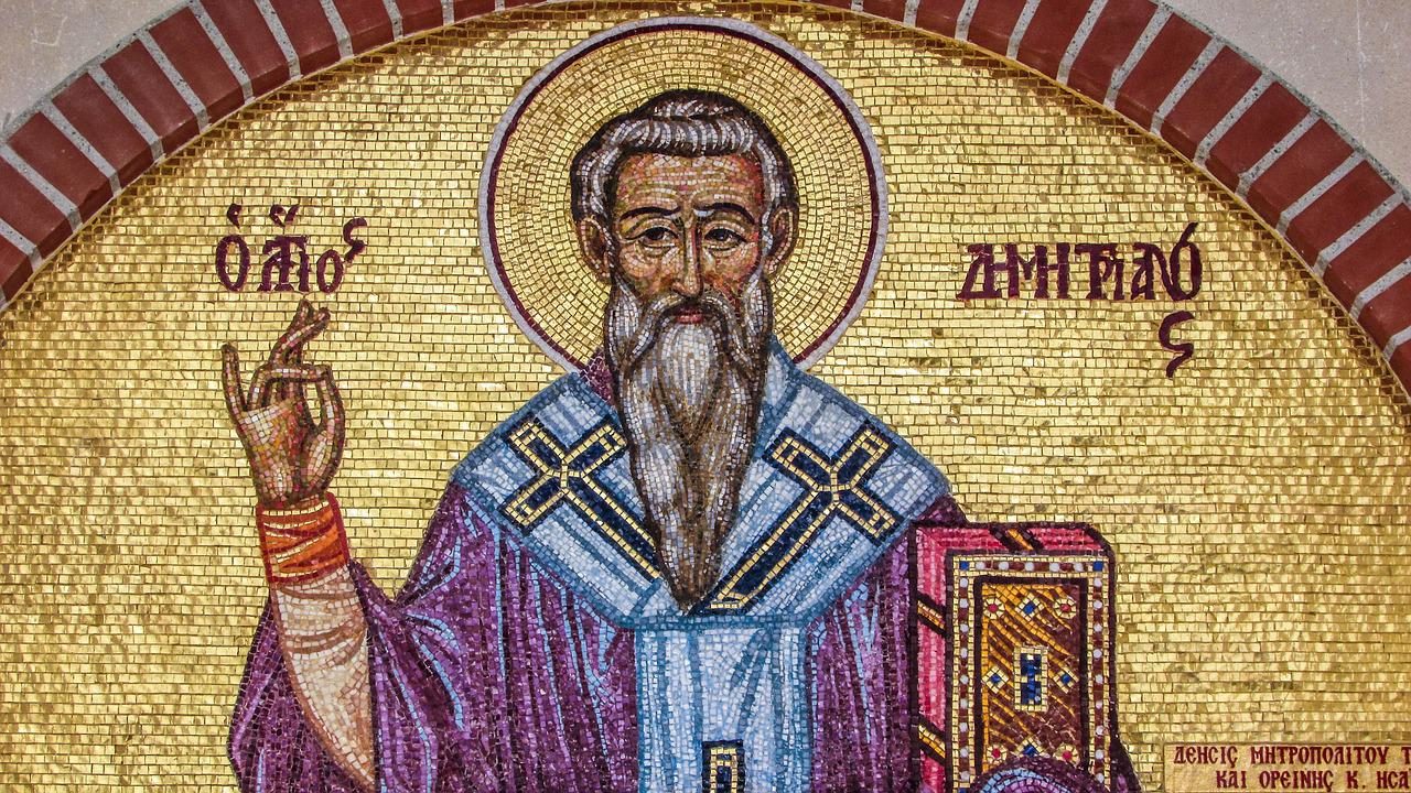 Mosaïque byzantine représentant un saint orthodoxe
