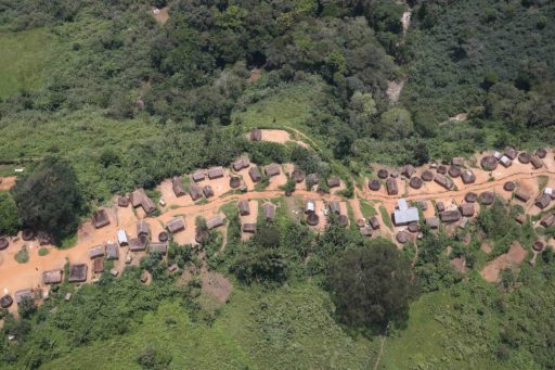 Vue aérienne d'un village congolais