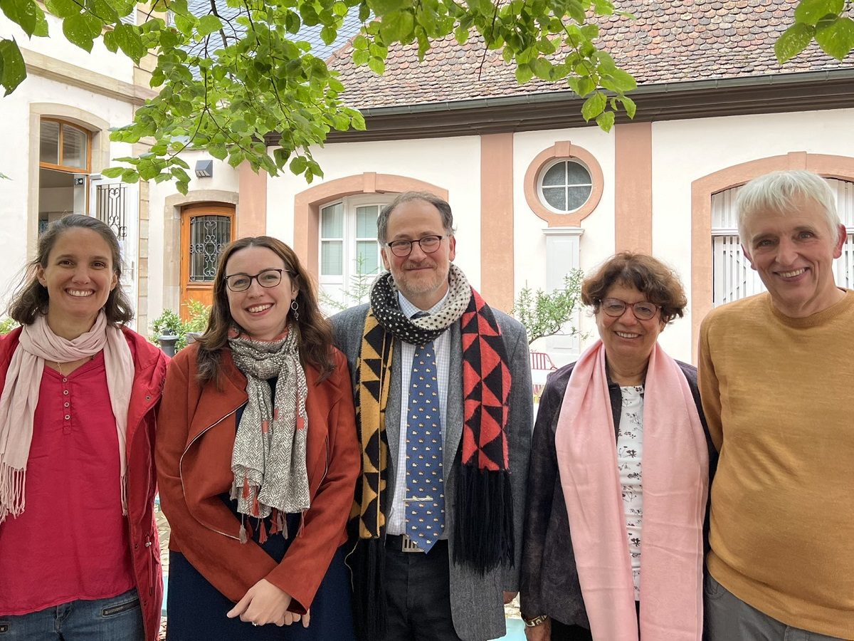 Les 5 membres du Conseil synodal autour du nouveau président de l'EPRAL Pierre Magne de la Croix