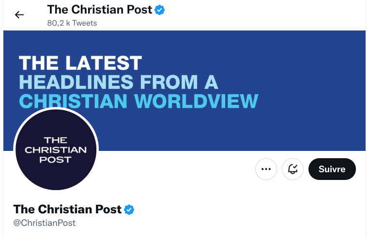 Banderole du Christian Post sur Twitter