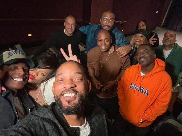 Will Smith, Rihanna et l'équipe du film Emancipation le 25 octobre dans un cinéma