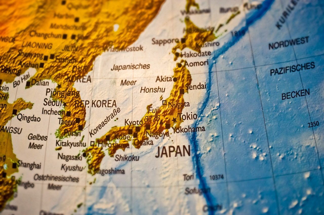 Carte en relief du Japon