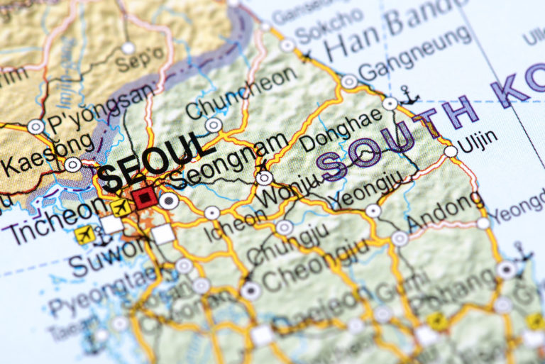 Carte de Séoul, Corée du Sud.
