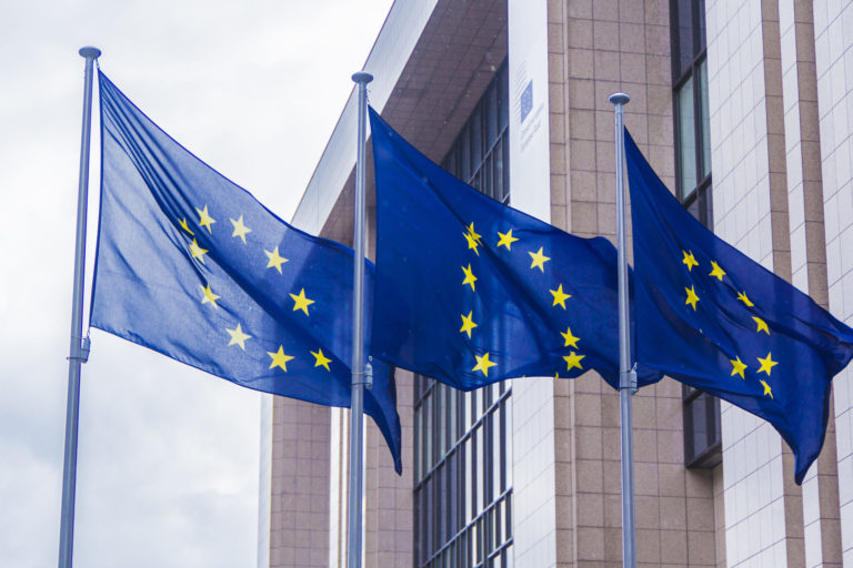 Drapeaux européens à Strasbourg, France