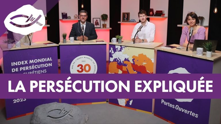 Un plateau télévisé organisé lors de la présentation de l'index de la persécution des chrétiens 2023.