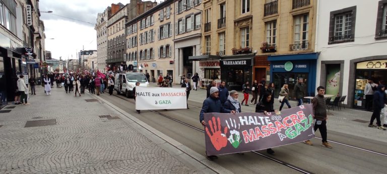 Marche pour la paix à gaza à Clermont-Ferrand, le 2 mars