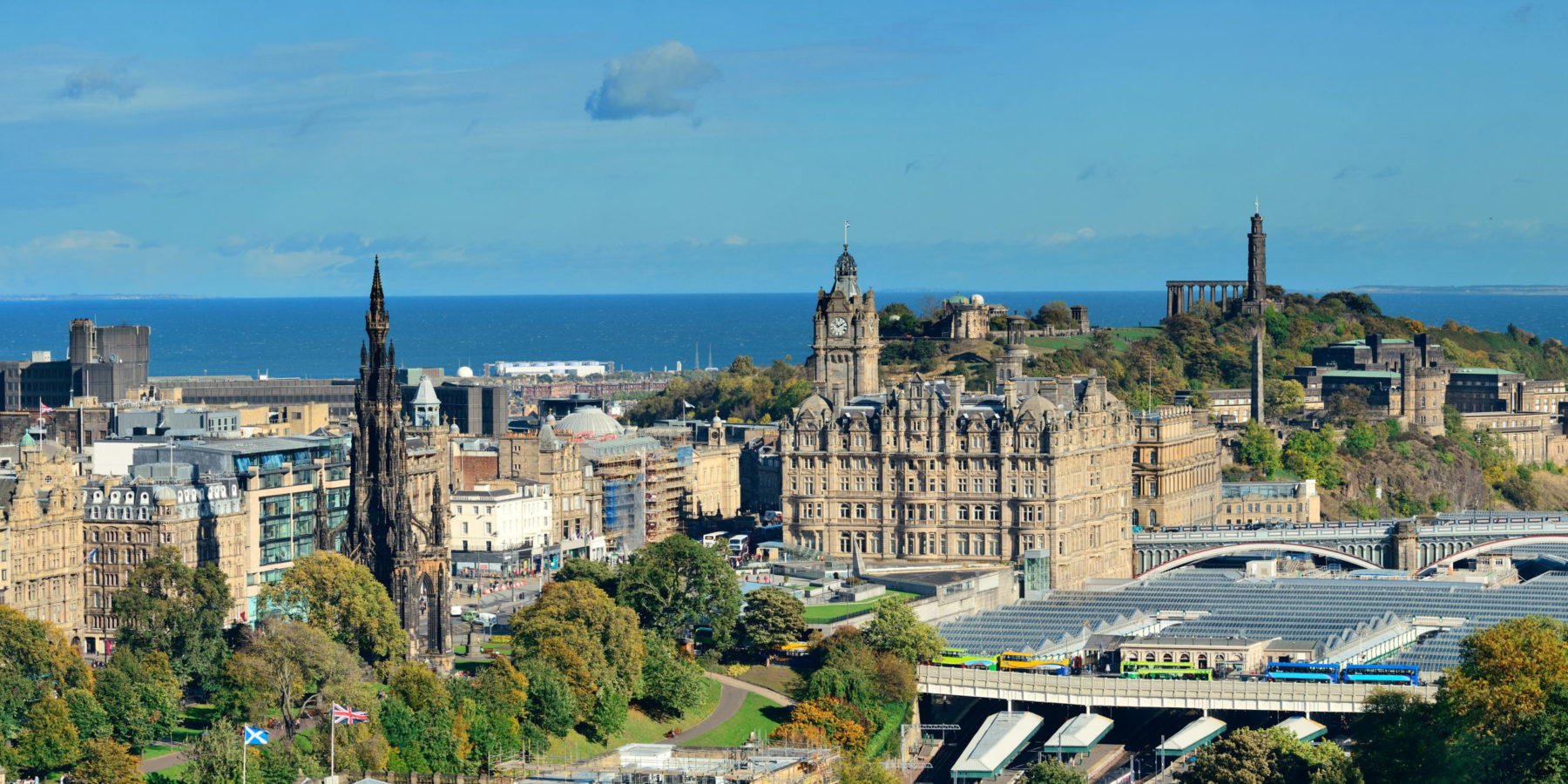 Vue aérienne de bâtiments historique d'Edimbourg en Ecosse