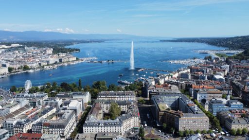 vue aérienne de Genève par temps clair