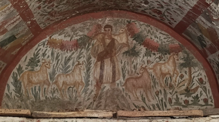 Une fresque rarissime du IIIe siècle représentant Jésus en «Bon berger» a été découverte à Iznik, l'ancienne Nicée.